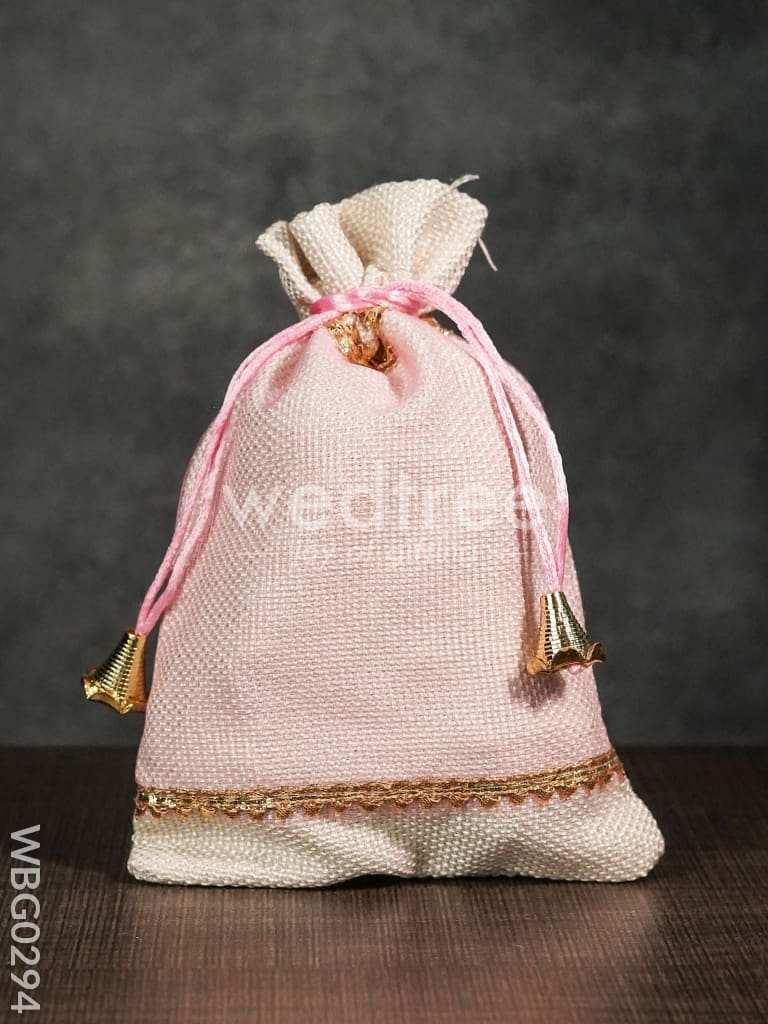 Netted String Bags with Golden lace and bells -(6 X 9 ) Inches - WBG0294