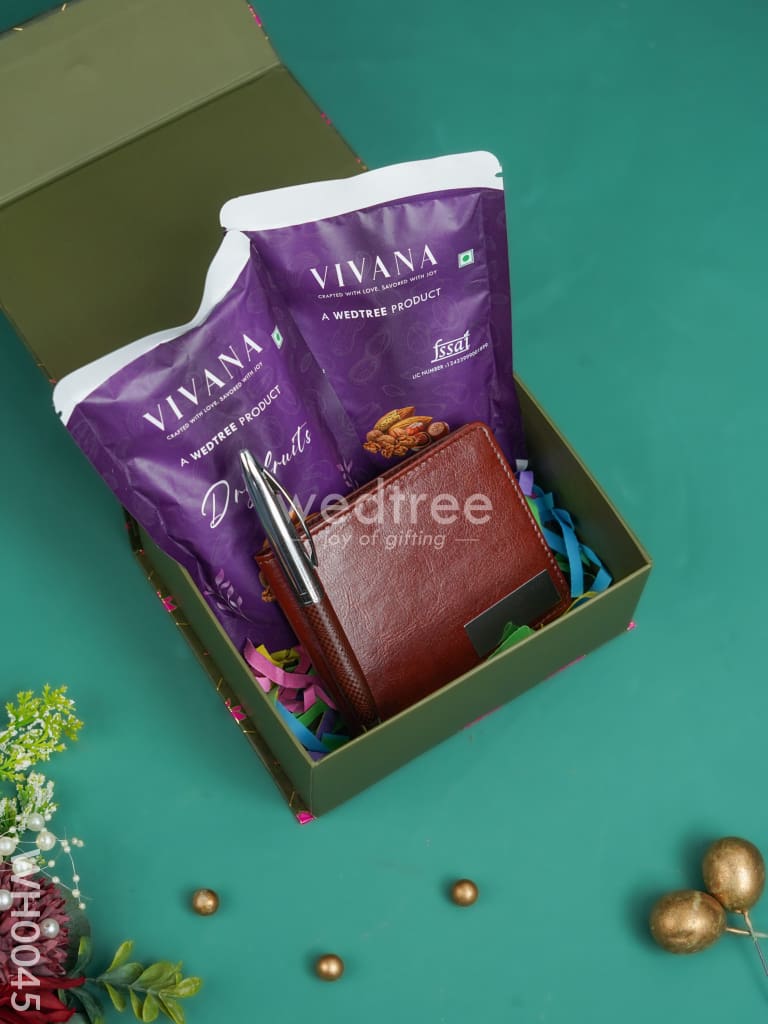 New Year Hamper 11 - Wallet & Pen with Dry Fruits - WH0045