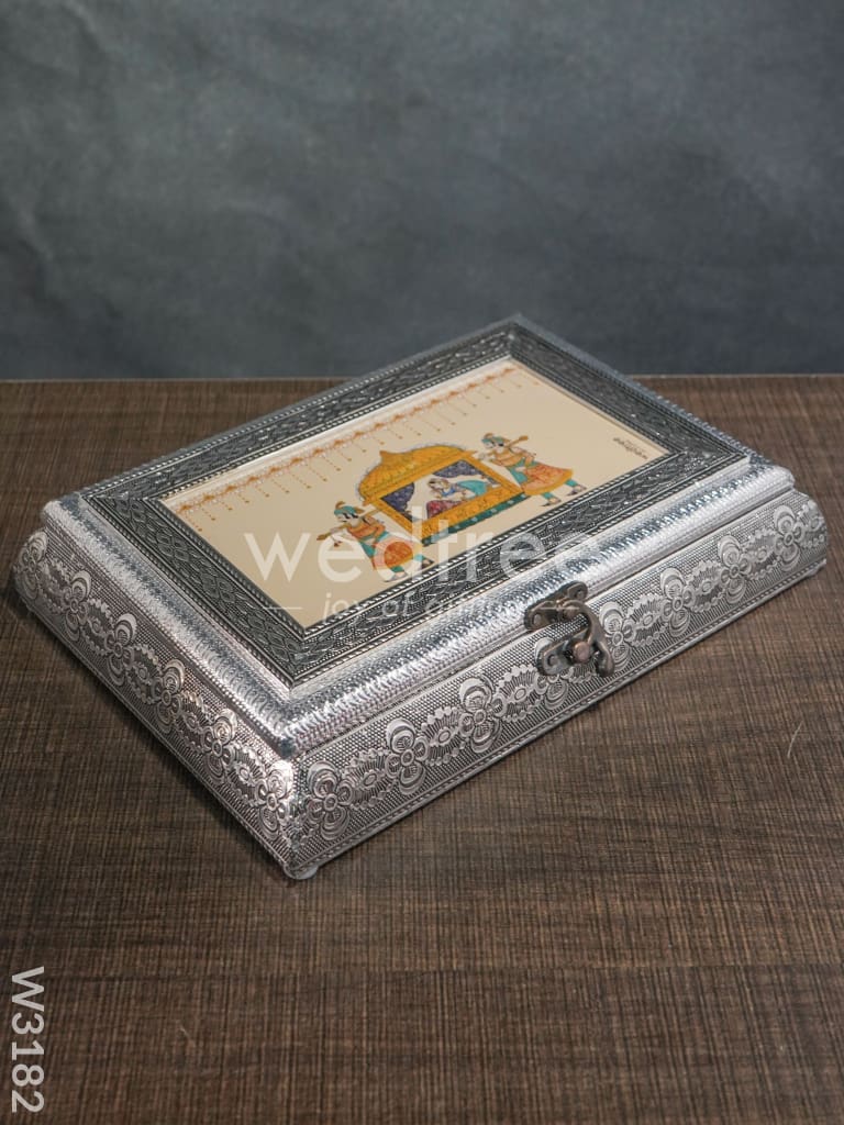 Oxidised Dry Fruit Photo Box Rectangle Shaped Medium - 10X7 inch - W3182