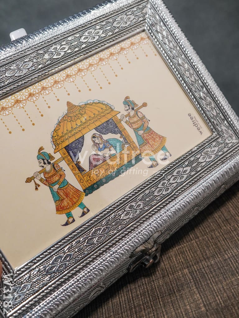 Oxidised Dry Fruit Photo Box Rectangle Shaped Medium - 10X7 inch - W3182