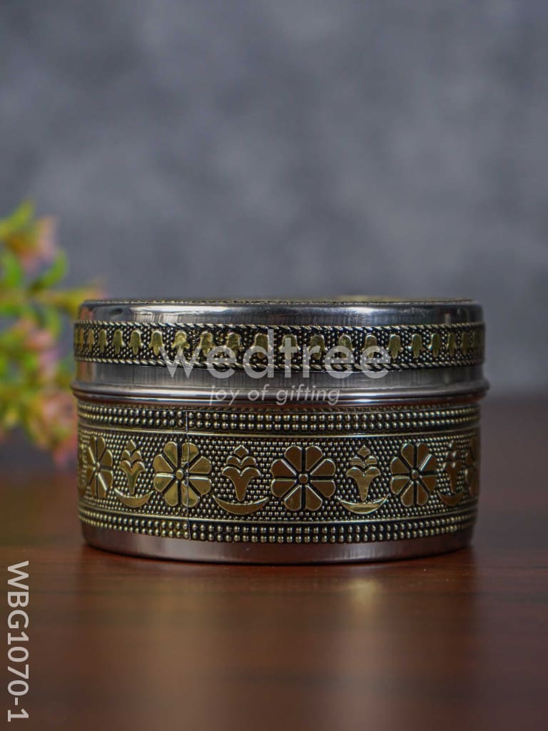 Oxidised Floral Poori Box - WBG1070