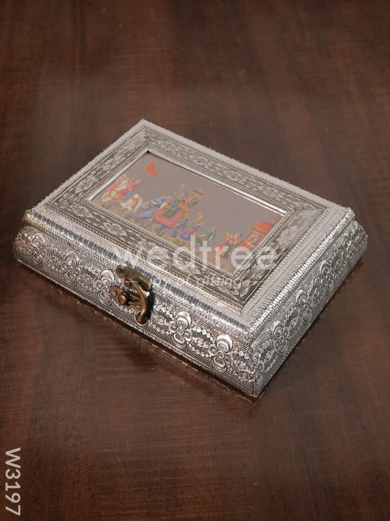 Oxidised photo box rectangle shaped small 8X6 inch - W3197