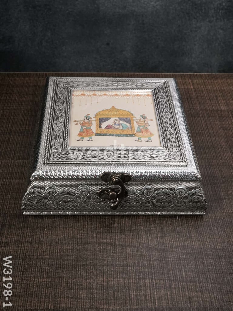 Oxidised photo box square shaped small -7x7 inch - W3198