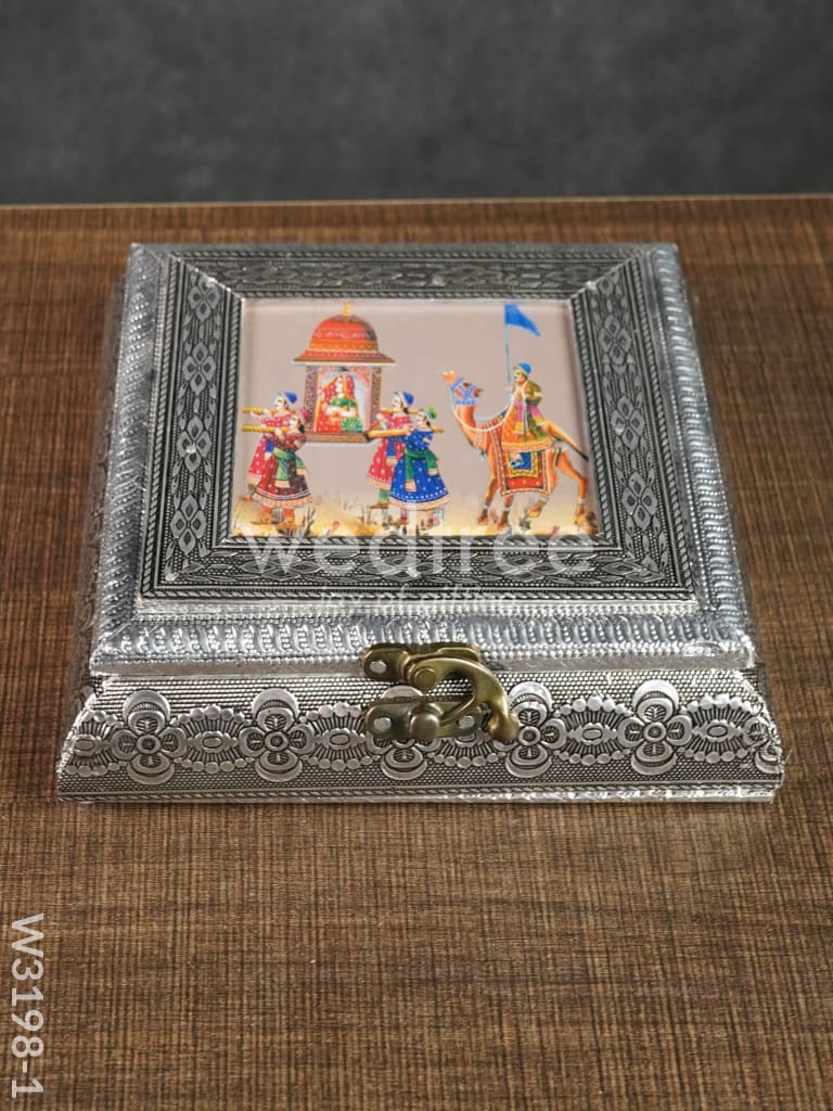 Oxidised photo box square shaped small -7x7 inch - W3198