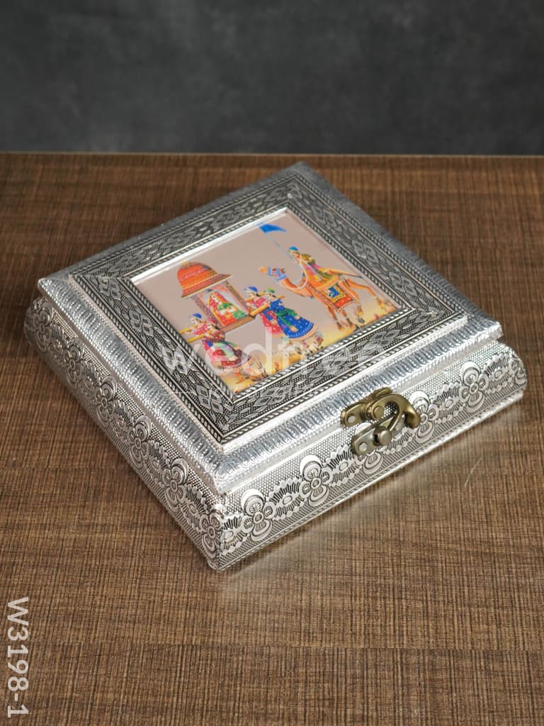 Oxidised photo box square shaped small -7x7 inch - W3198