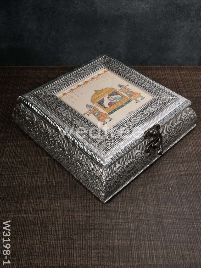 Oxidised photo box square shaped small -7x7 inch - W3198