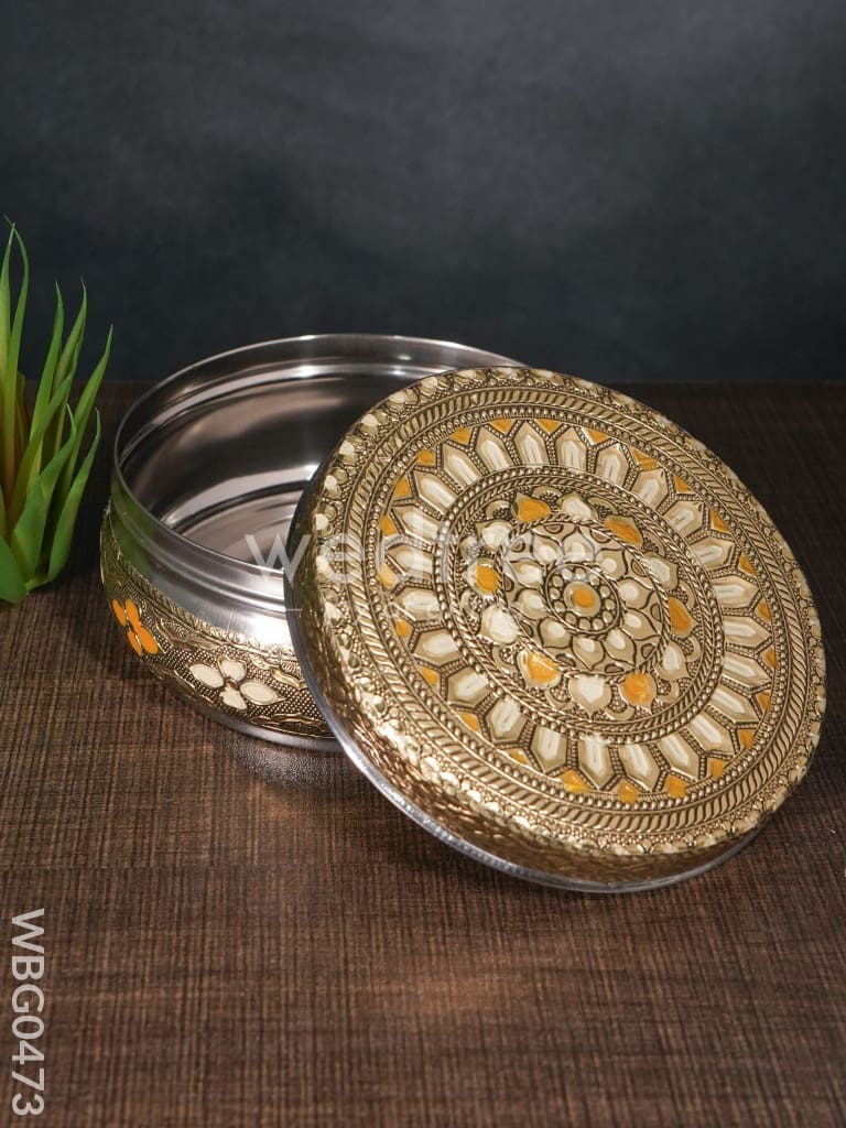 Oxidised Poori Box - 5 Inches - WBG0473