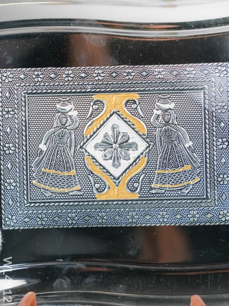 Oxidized 6 Glass Tray Set - 4 inch - WL4912