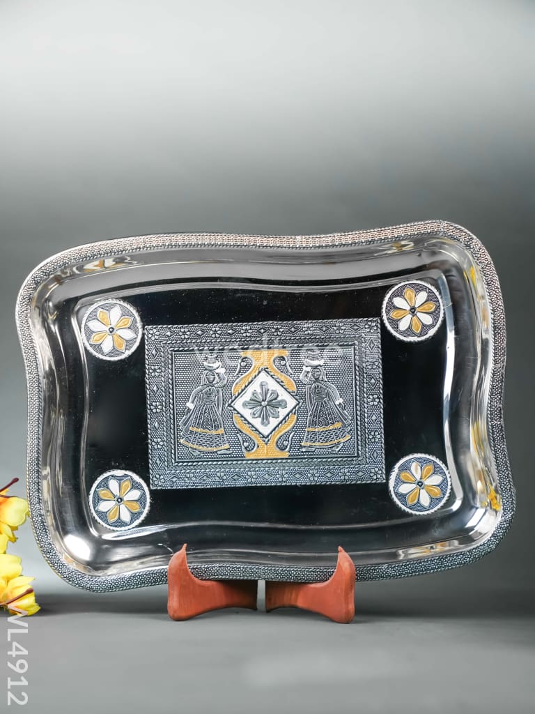 Oxidized 6 Glass Tray Set - 4 inch - WL4912