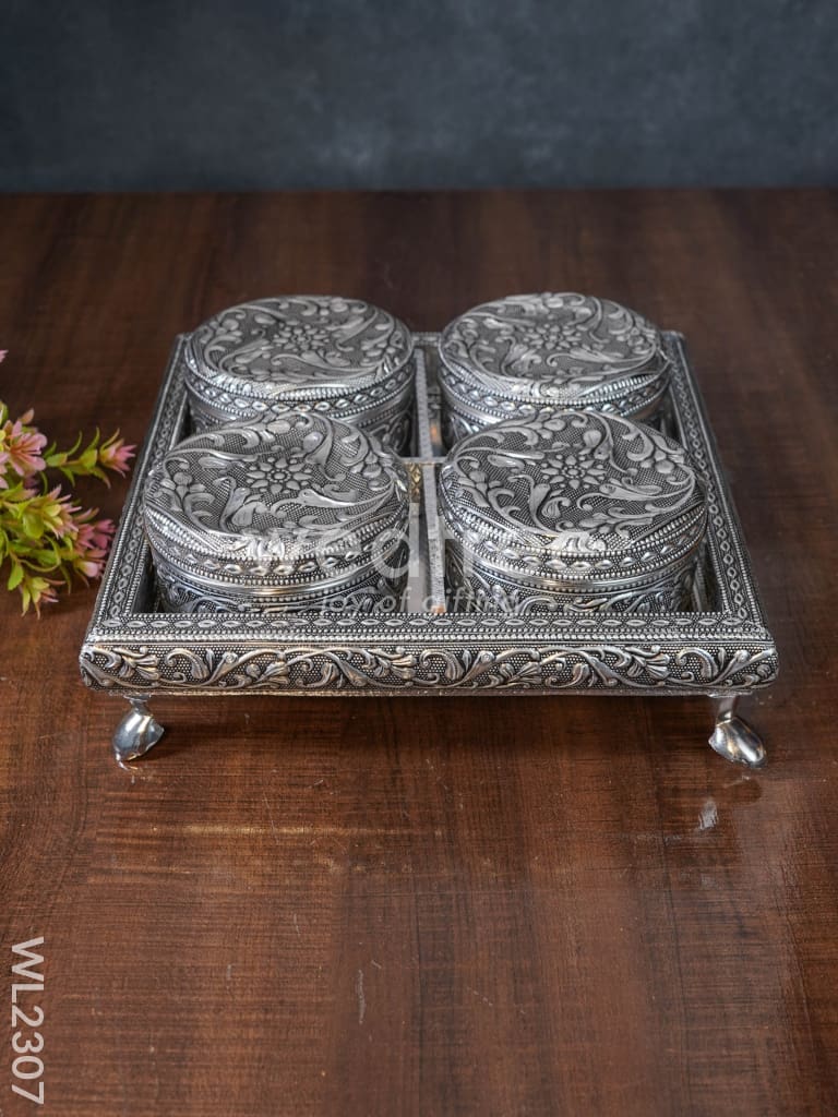 Oxidized Box with Tray Set (set of 4) - WL2307