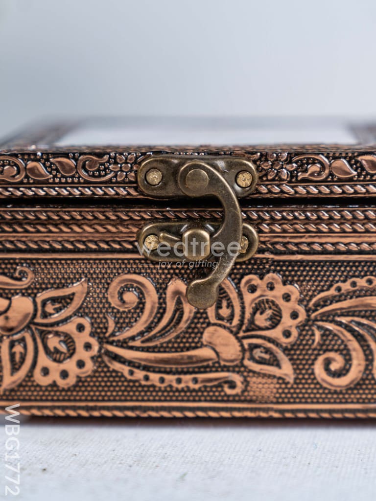 Oxidized Copper Pichwai Design Jewel Box - WBG1772