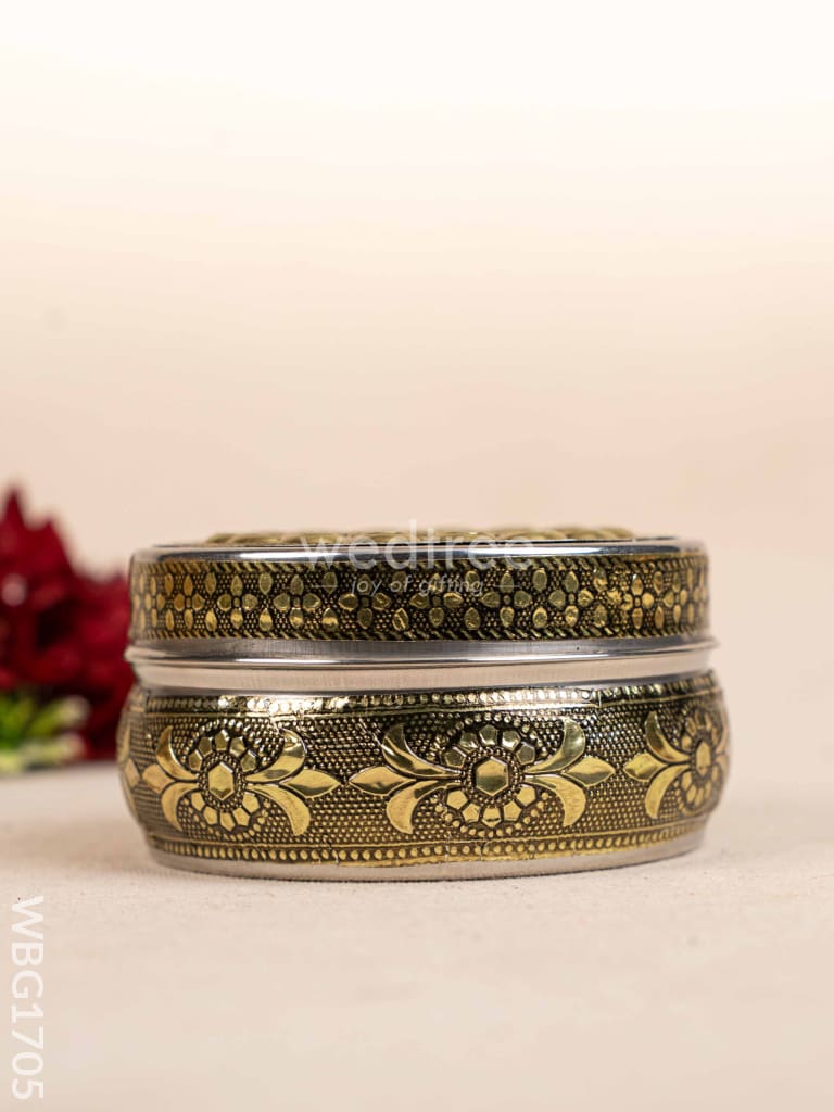 Oxidized Poori Box - 4 inch - WBG1705
