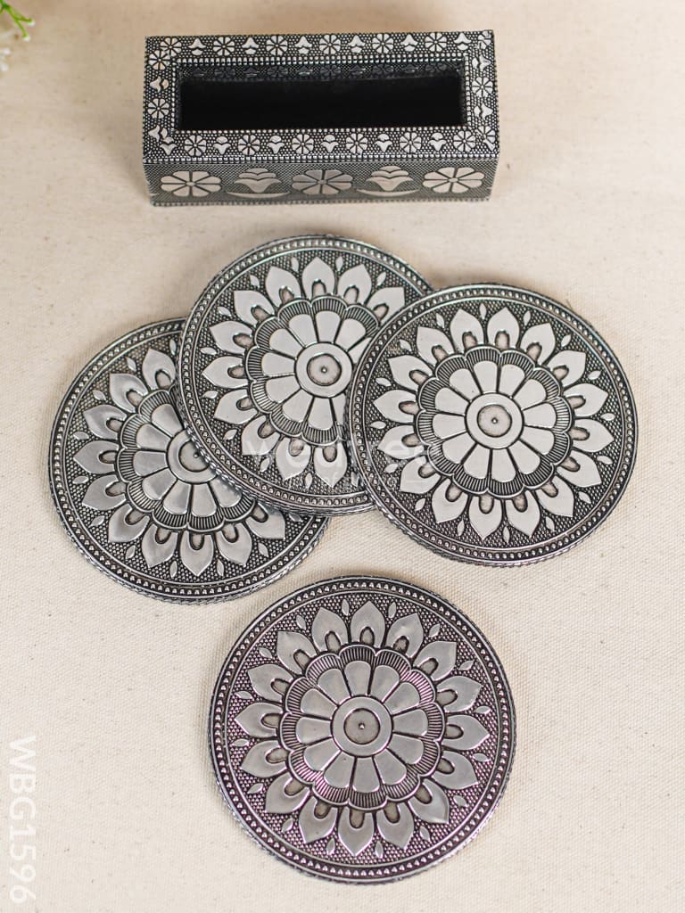 Oxidized Tea Coaster - Set of 4 - WBG1596