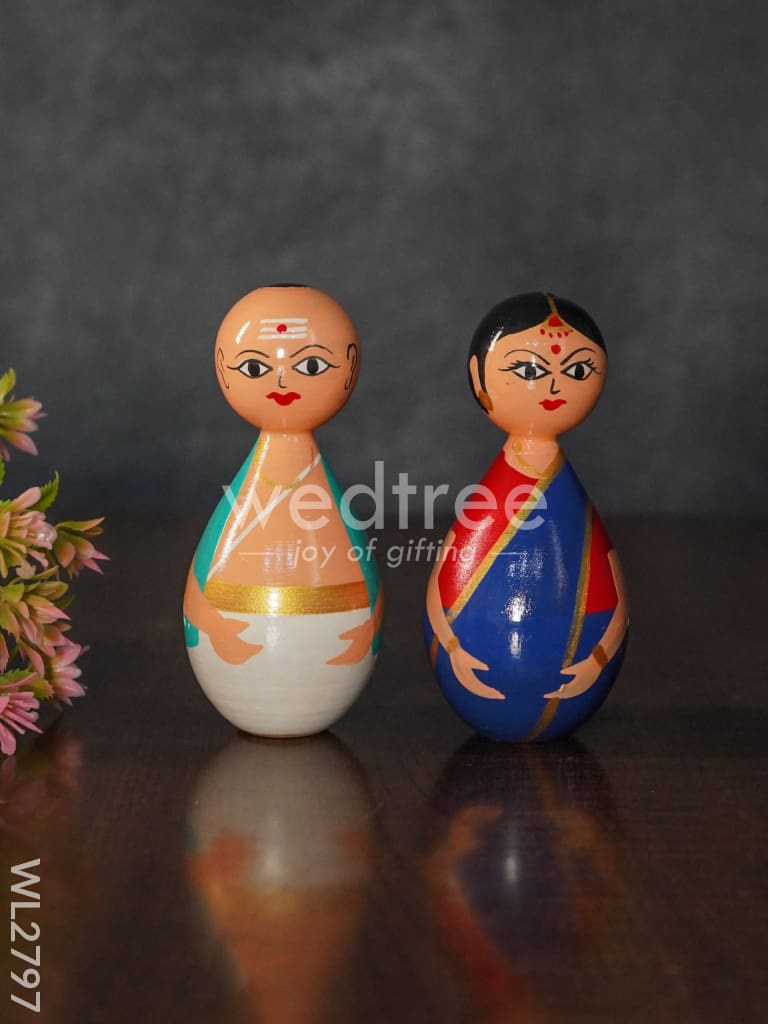 Pandit Couple - Channapatna Toy - WL2797
