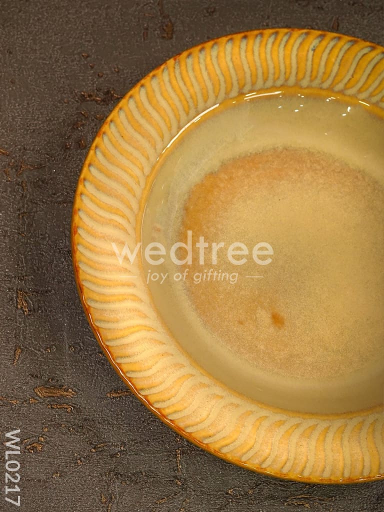 Pasta plate - 8 inch (Yellow & white) - WL0217