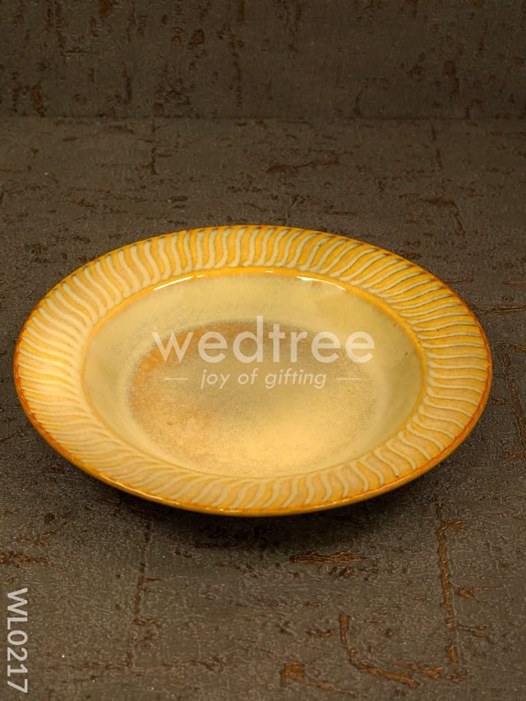 Pasta plate - 8 inch (Yellow & white) - WL0217