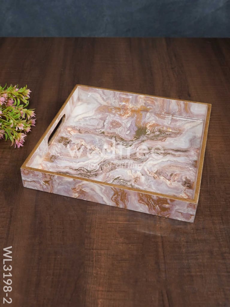 Pastel Pink Digitally Printed Serving Tray - WL3198