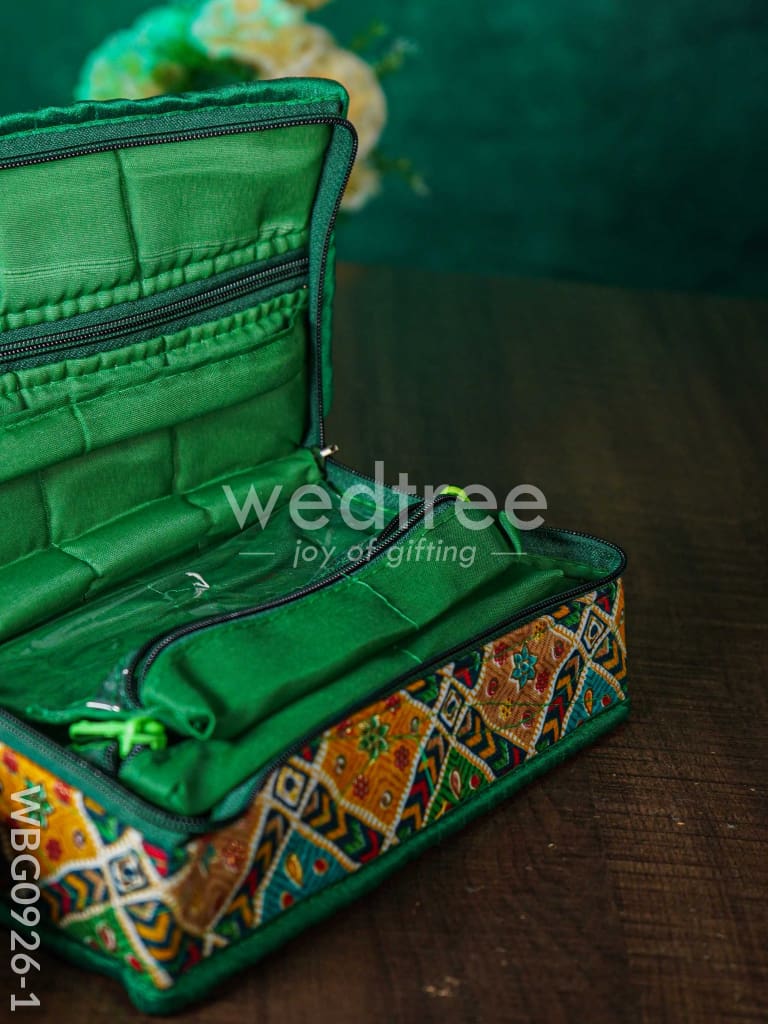 Patola Printed Jewel Organizer with Foldable Pouches - Medium - WBG0926
