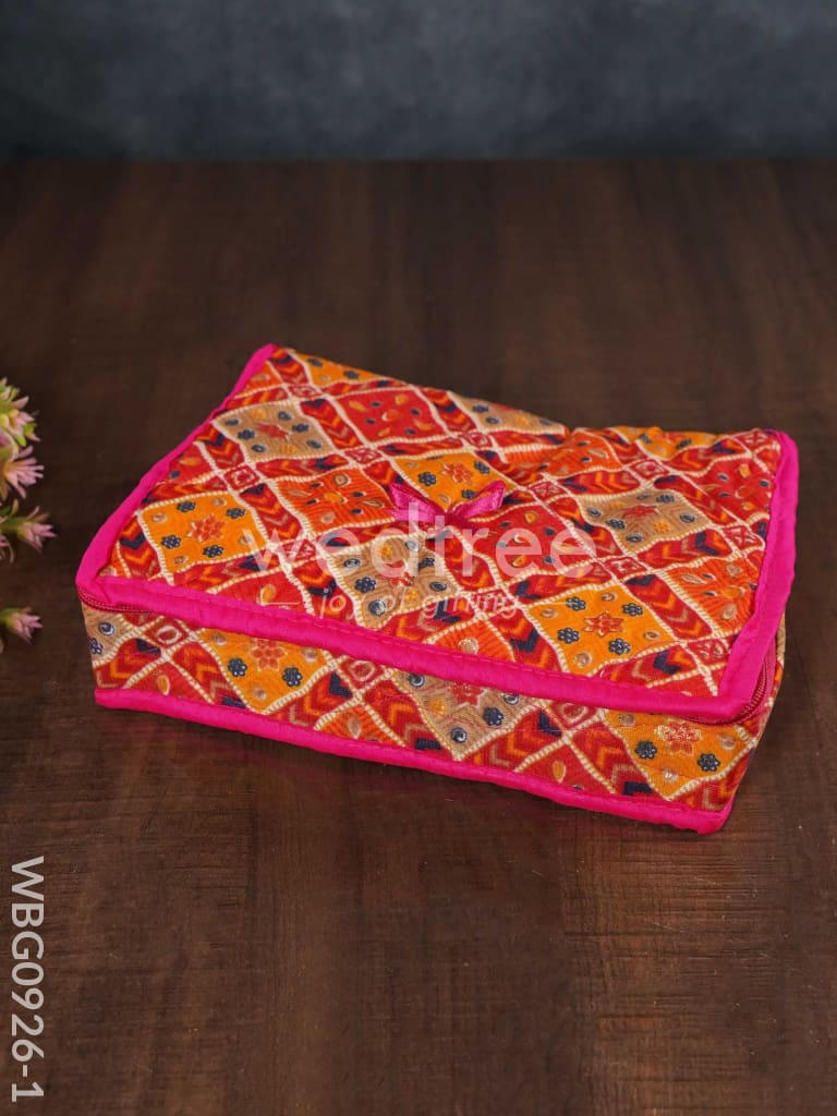 Patola Printed Jewel Organizer with Foldable Pouches - Medium - WBG0926