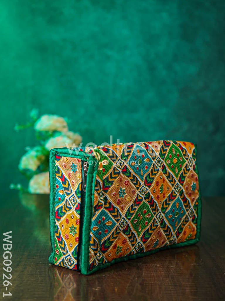 Patola Printed Jewel Organizer with Foldable Pouches - Medium - WBG0926