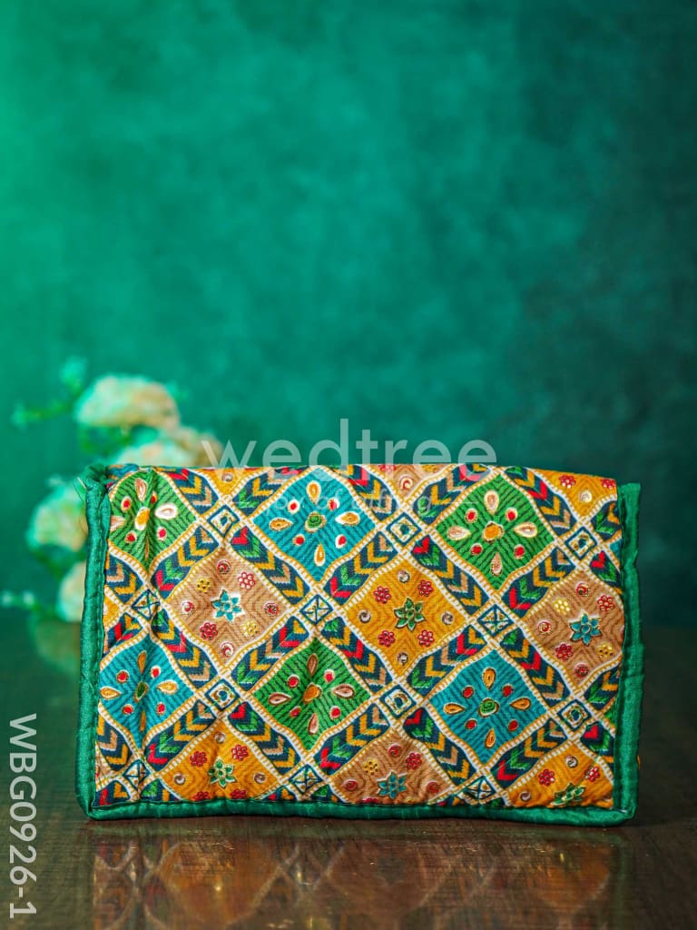 Patola Printed Jewel Organizer with Foldable Pouches - Medium - WBG0926