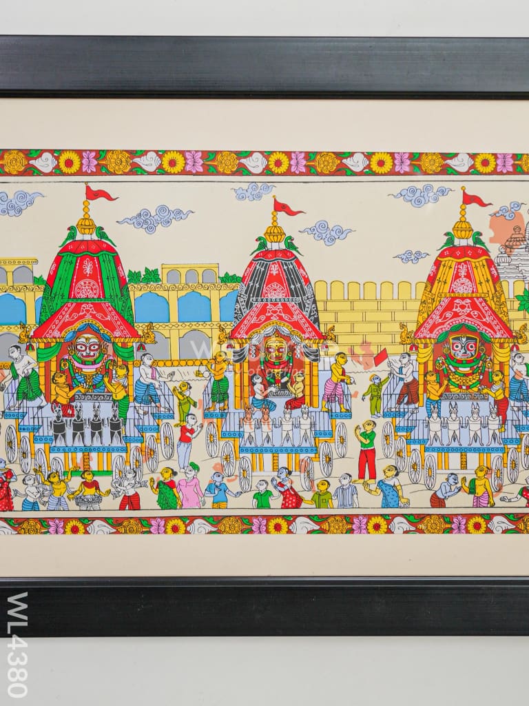Pattachitra Painting Jagannath Rath Yatra - 18 X 12 inch - WL4380