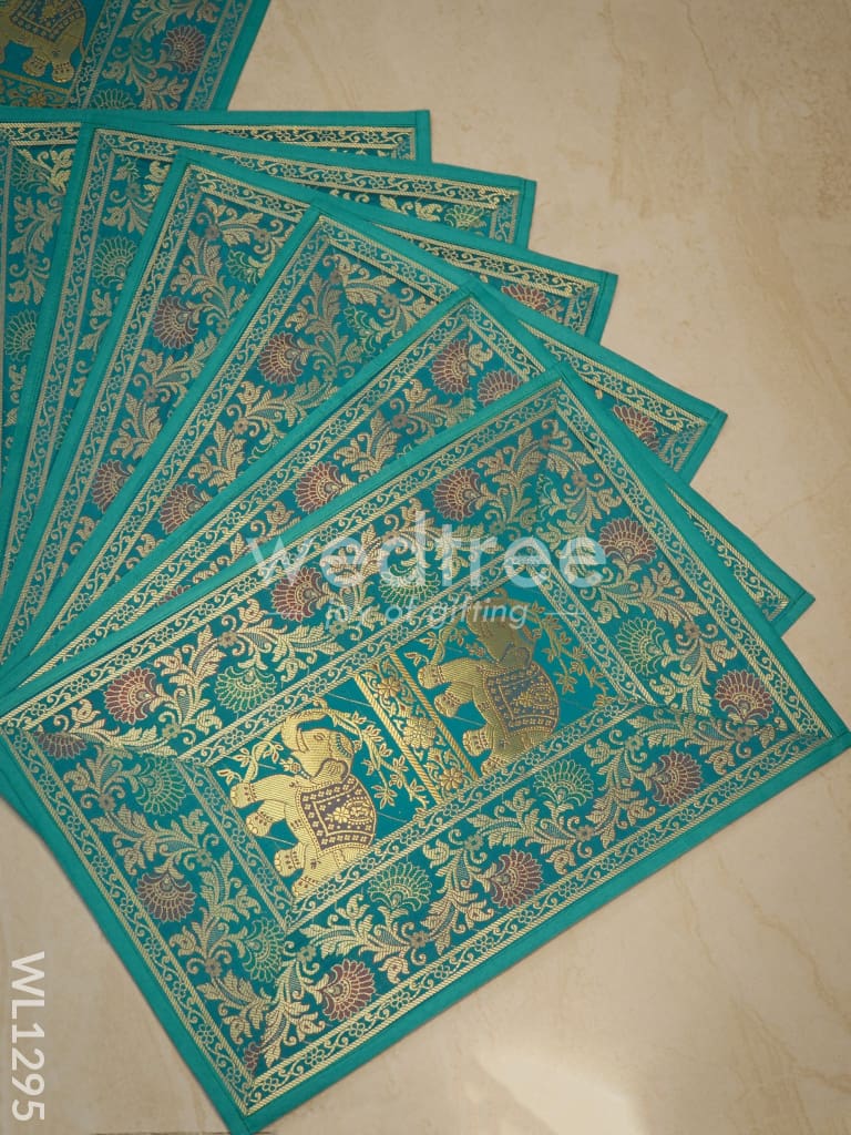 Peacock Design Cotton Table Cloth with Tea Coaster Covers - WL1295