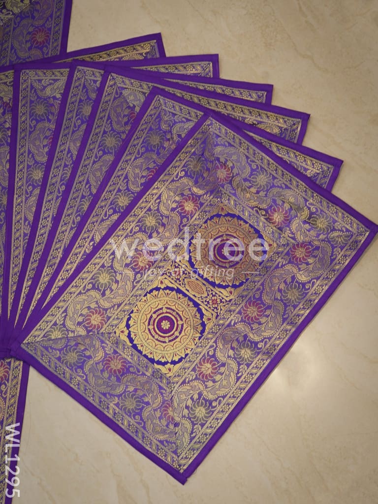 Peacock Design Cotton Table Cloth with Tea Coaster Covers - WL1295