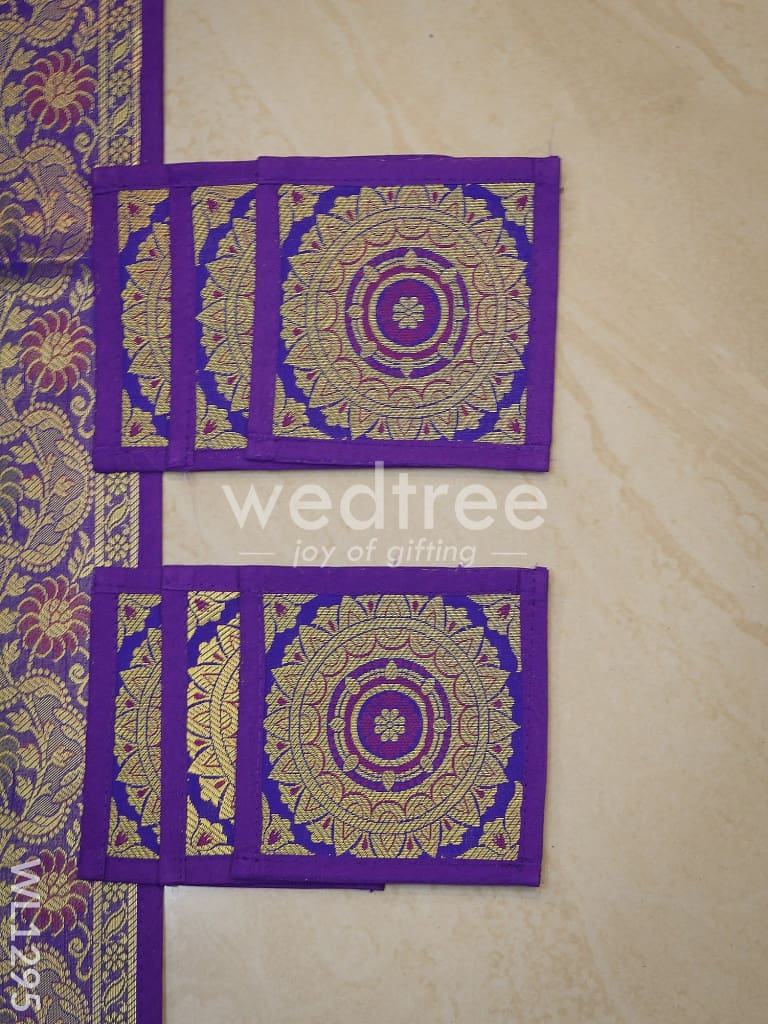 Peacock Design Cotton Table Cloth with Tea Coaster Covers - WL1295