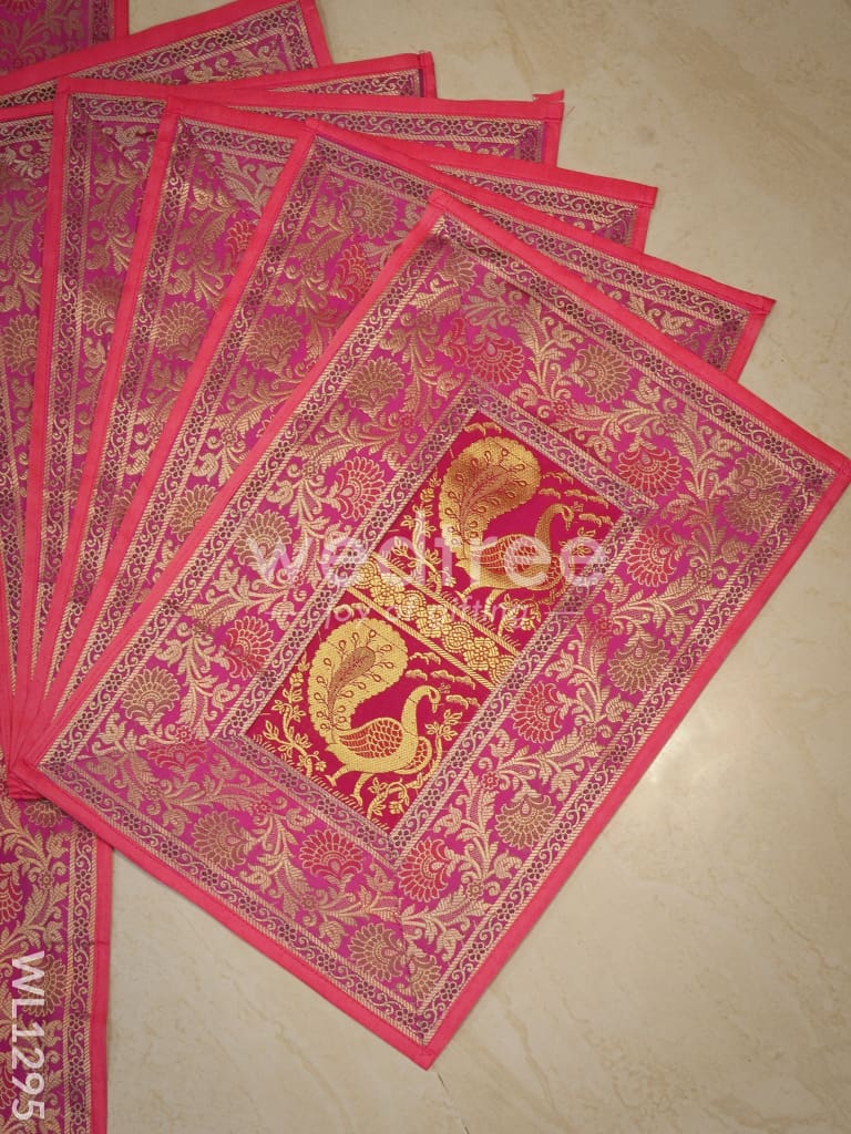 Peacock Design Cotton Table Cloth with Tea Coaster Covers - WL1295