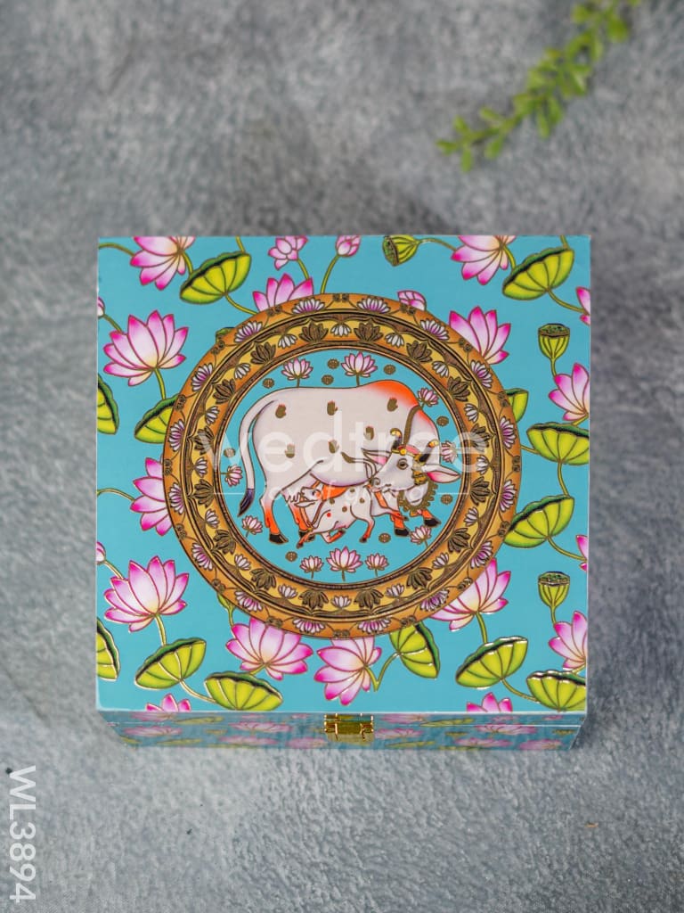Pichwai Floral Dry Fruit Box with 4 Partions - WL3894