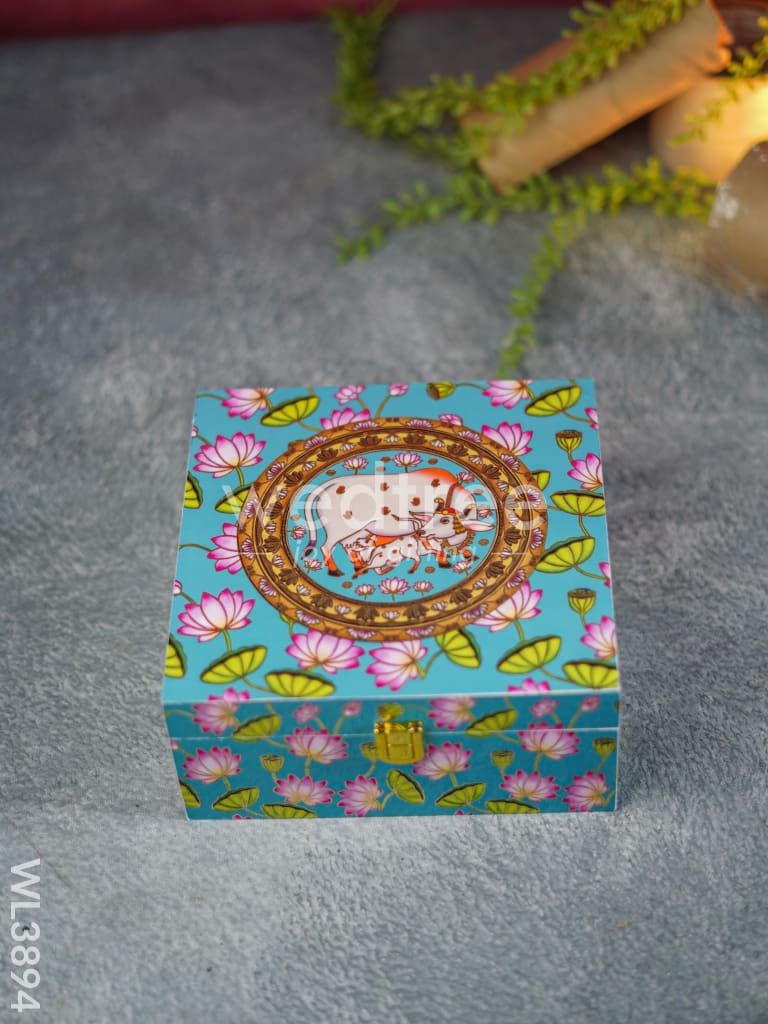 Pichwai Floral Dry Fruit Box with 4 Partions - WL3894