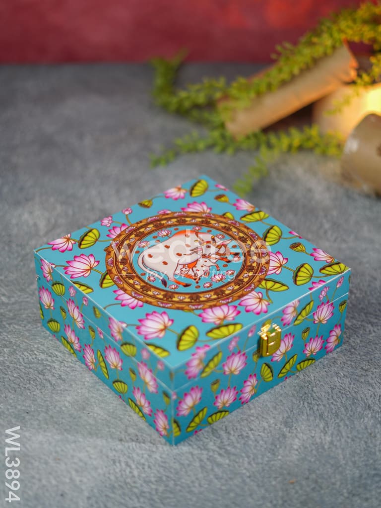 Pichwai Floral Dry Fruit Box with 4 Partions - WL3894
