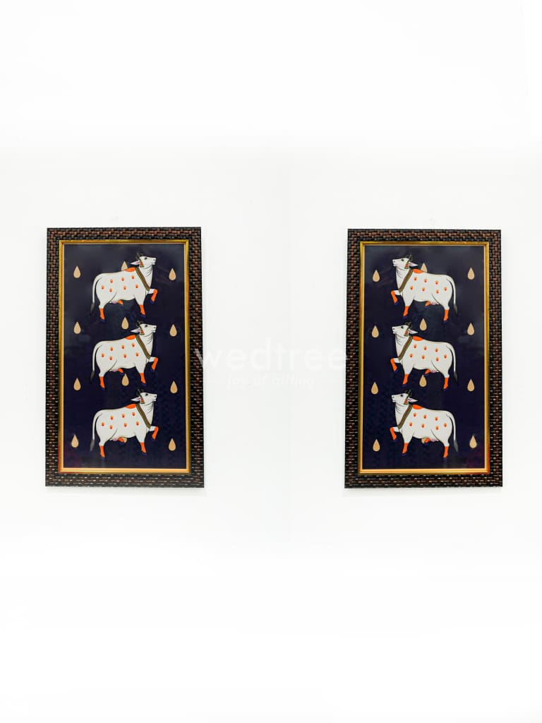 Pichwai Printed Wall Hanging Frames - 17x10 inch - Set of 2 - WL4557