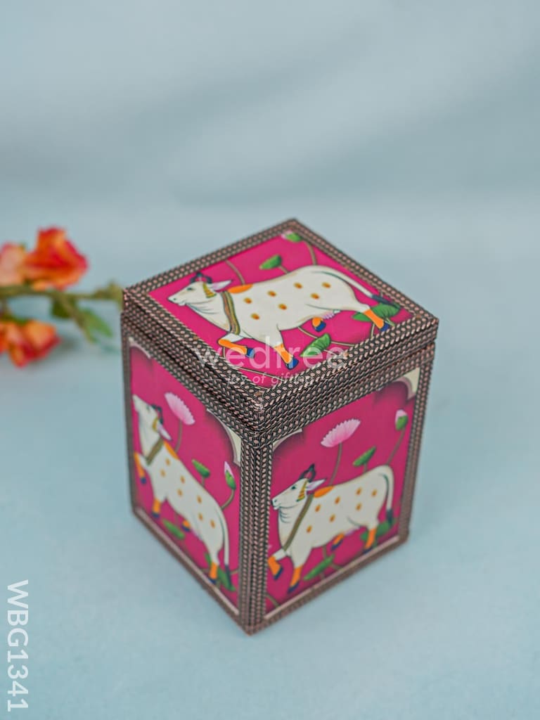 Pichwai printed Wooden Container - WBG1341