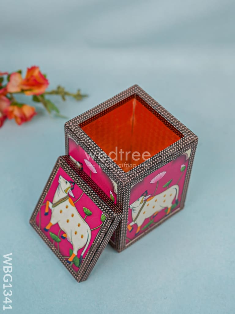 Pichwai printed Wooden Container - WBG1341
