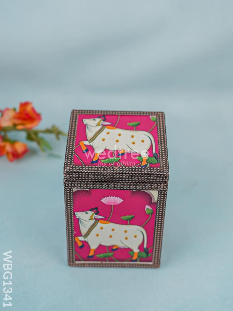 Pichwai printed Wooden Container - WBG1341