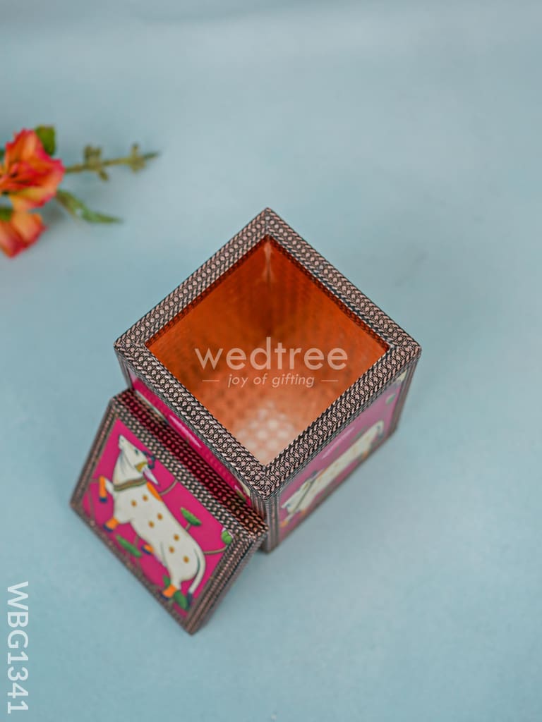 Pichwai printed Wooden Container - WBG1341
