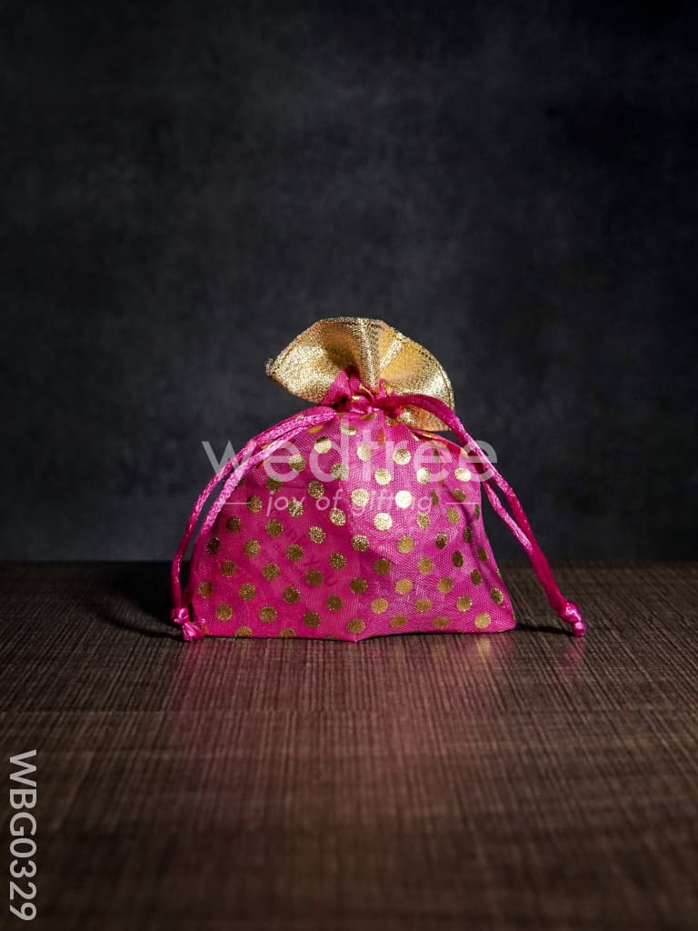 Polka Dots String Bag - 4 X 5 Inches - WBG0329