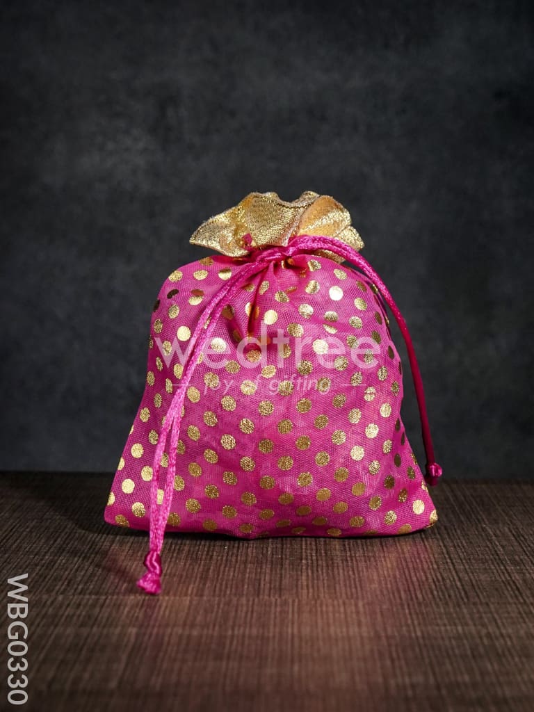 Polka Dots String Bag - 5 X 7 Inches - WBG0330