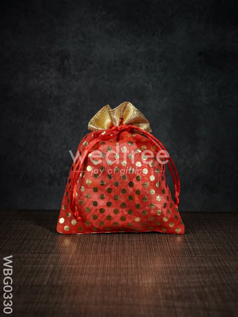 Polka Dots String Bag - 5 X 7 Inches - WBG0330