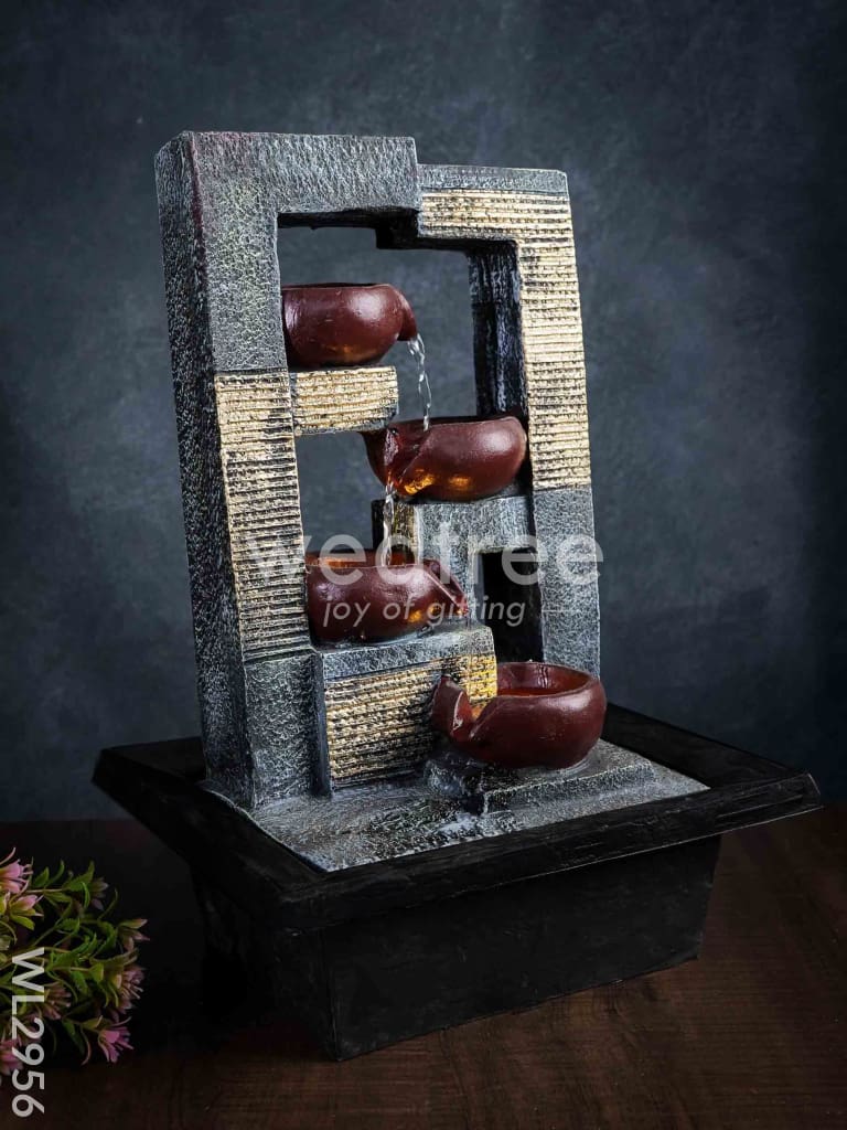 Polyresin 4-step Diya Water Fountain - WL2956
