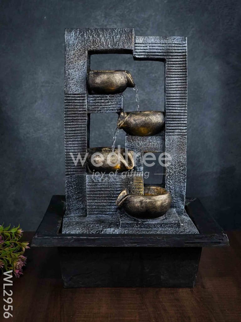 Polyresin 4-step Diya Water Fountain - WL2956