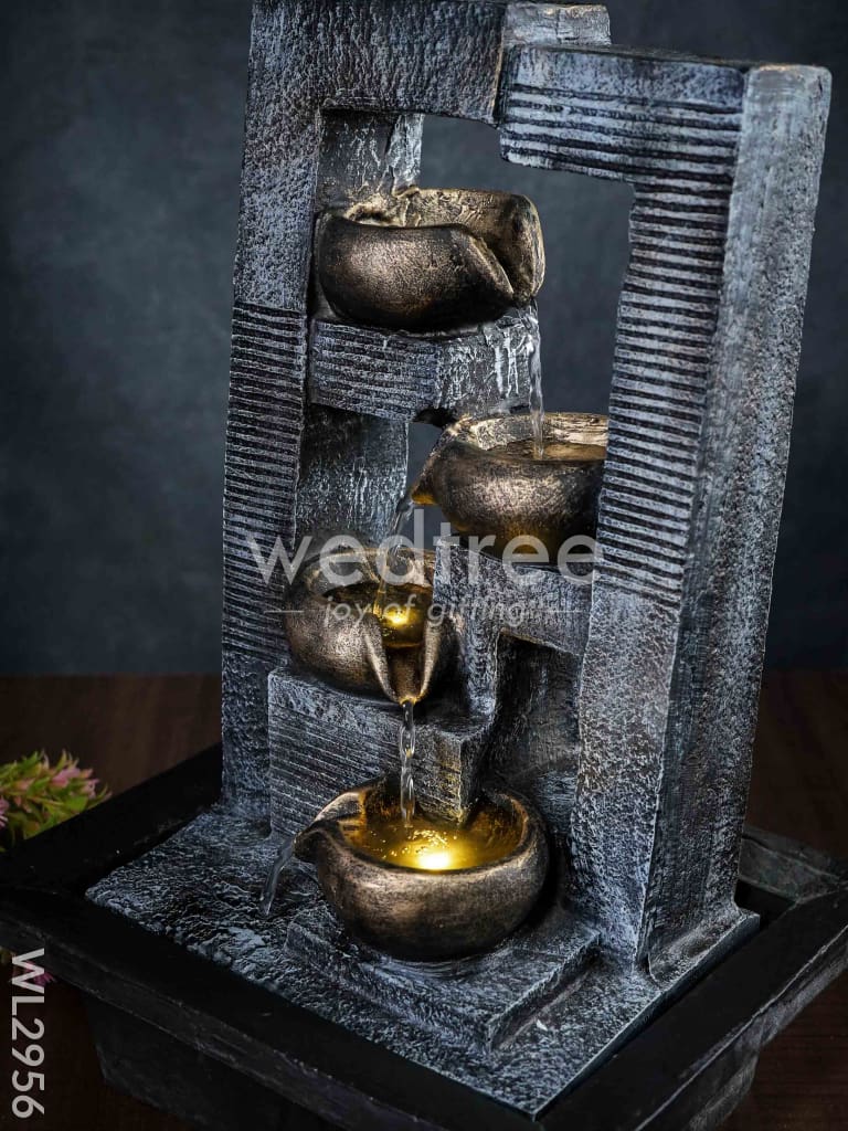 Polyresin 4-step Diya Water Fountain - WL2956