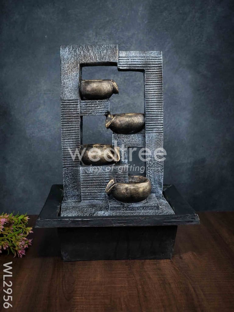 Polyresin 4-step Diya Water Fountain - WL2956