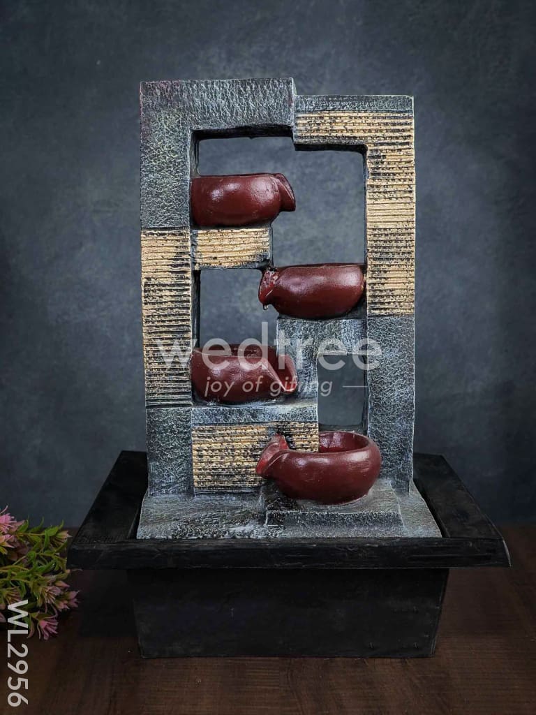 Polyresin 4-step Diya Water Fountain - WL2956