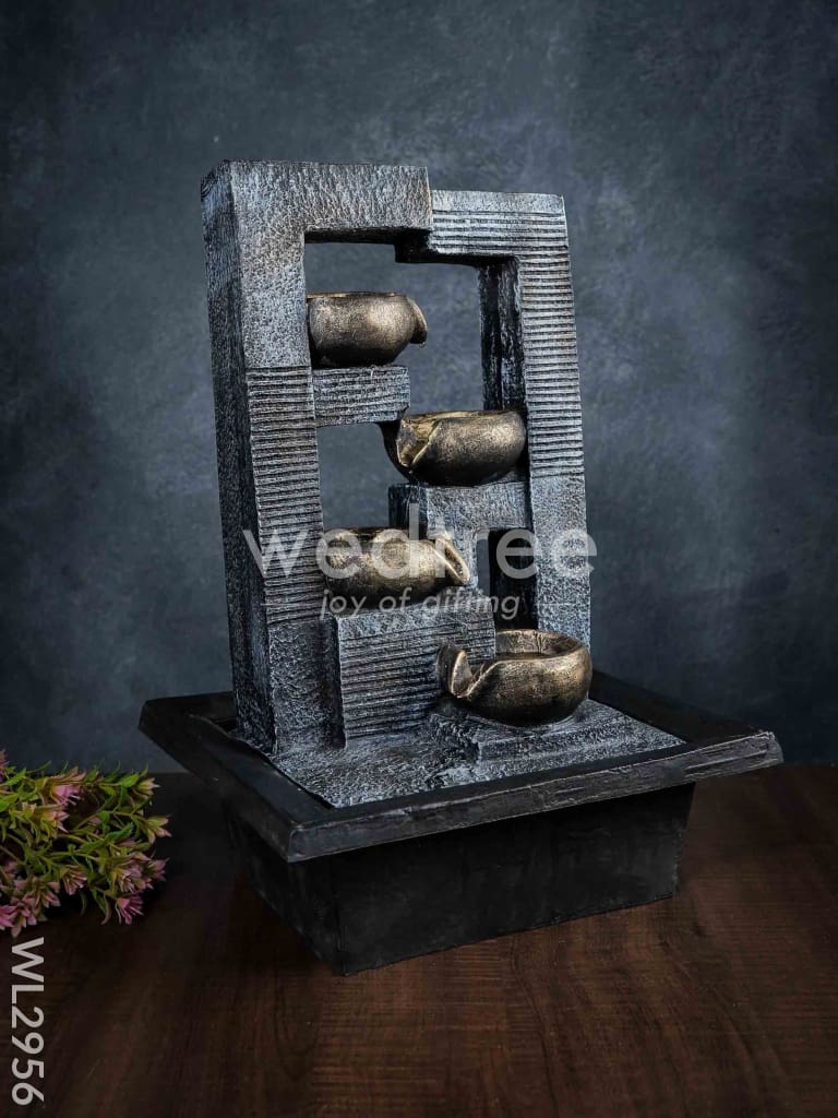 Polyresin 4-step Diya Water Fountain - WL2956