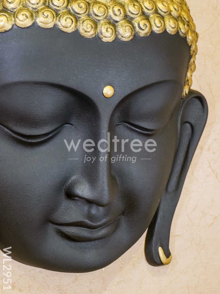 Polyresin Buddha Face Hanging - Black - WL2951