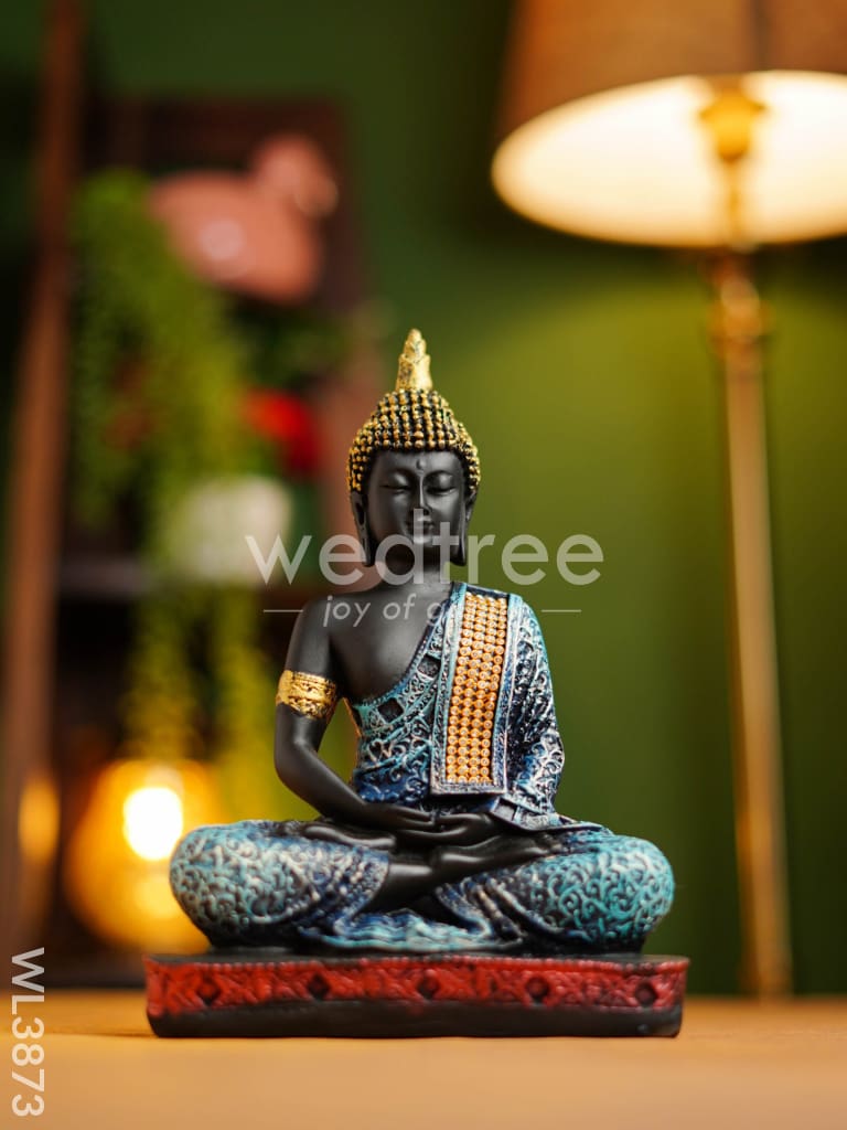 Polyresin Buddha on Podium - 9.5 inch - WL3873