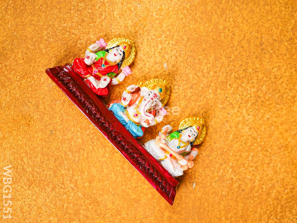Polyresin Lakshmi-Ganesha-Saraswathi Idol - 3 inch - WBG1551